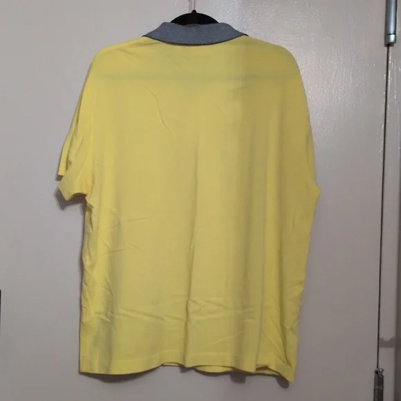 GUC Lacoste men's yellow polo with contrasting gray collar, size 7 (XXL) - Picture 7 of 8